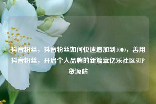 抖音粉丝	，抖音粉丝如何快速增加到1000，善用抖音粉丝，开启个人品牌的新篇章亿乐社区SUP货源站  第1张